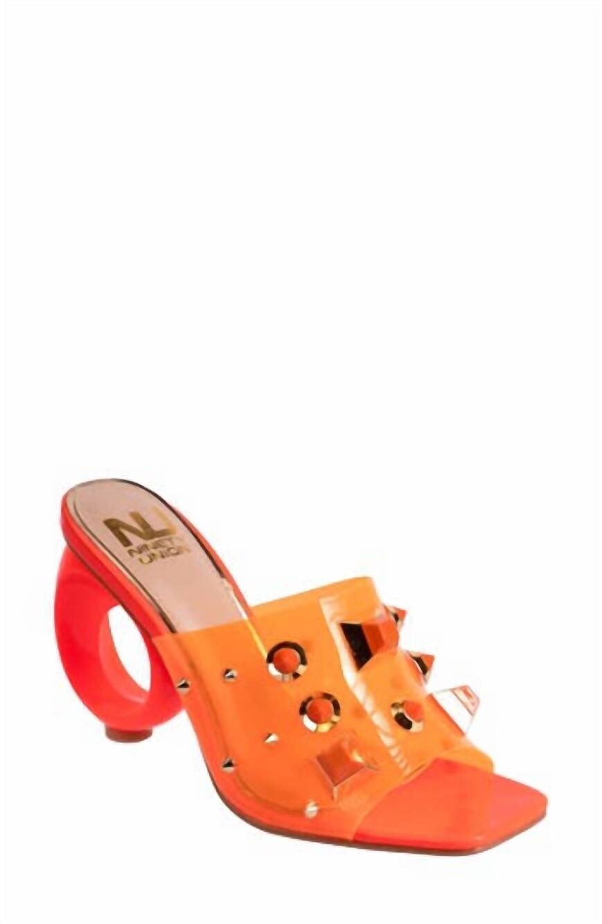 NEW NINETY UNION women's vegas heel sandals in orange